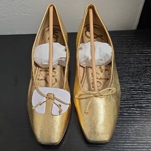 Sam Edelman Metallic Gold Flats